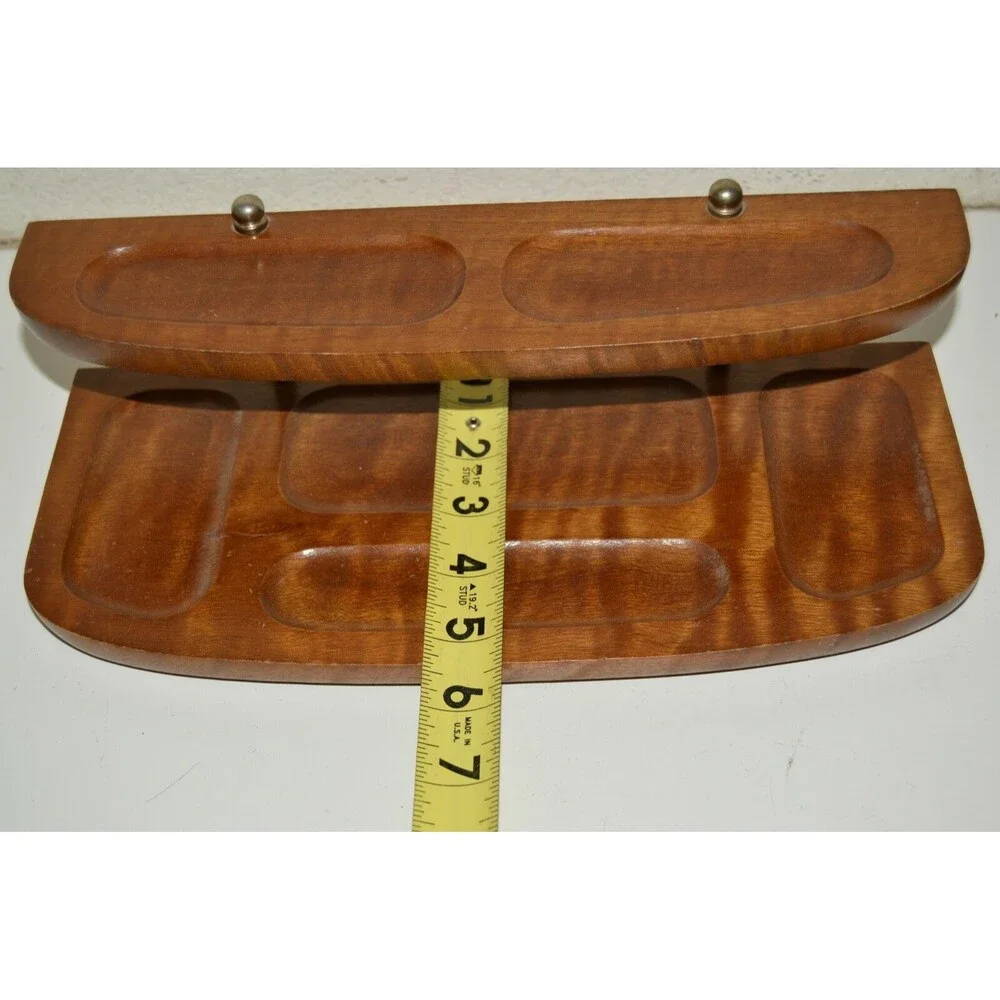 Vintage 2 Tier Men's Dresser Top Caddy Watches Cuff Links Tie Bars Jewelry